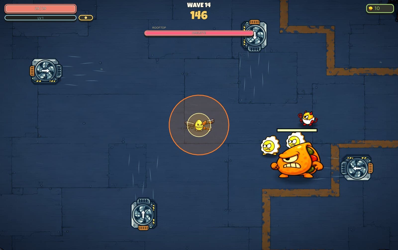 The Omelette boss on the Rooftop on wave 14