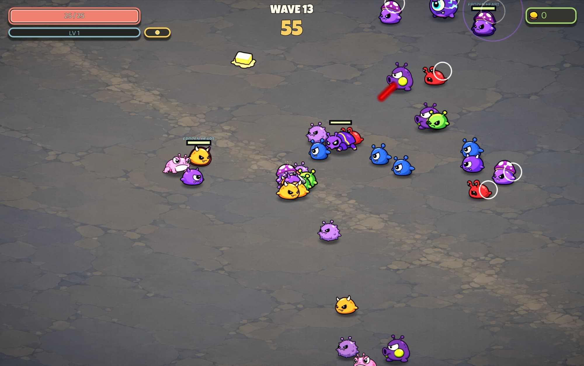 Wave 13 in The Quarry with a dense swarm of aliens closing in on the egg